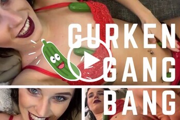 Nina-König: GURKEN-GANGBANG! Vier GurkenSchwänze für Nina!
