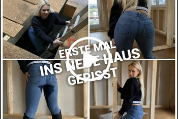 devil-sophie: Erstes Mal ins neue Haus gepisst - praller Jeansarsch lässt laufen