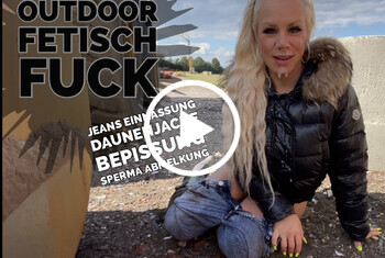 devil-sophie: Outdoor Fetisch fuck Jeans einnässung Daunenjacken Sperma Abmelkung auf der Baustelle